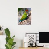 Großer grüner Ara auf einem Baum Poster (Heimbüro)