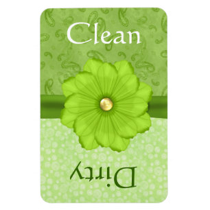 Großer grüner Blumenspülmaschinen-Magnet Magnet