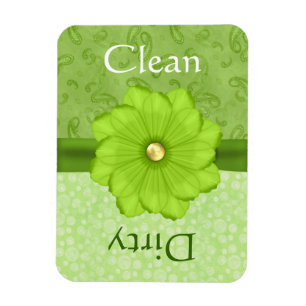 Großer grüner Blumenspülmaschinen-Magnet Magnet