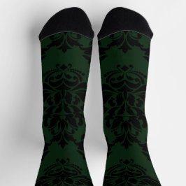 Großer grüner Damast 1 Socken