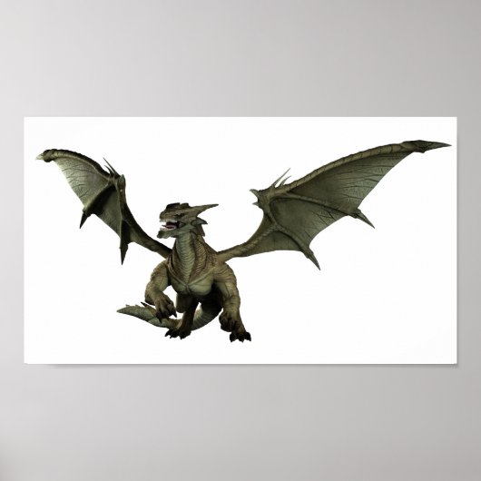 Großer Grüner Drache Poster (Vorne)