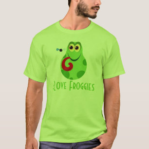Großer grüner Frosch-Liebe-T - Shirt