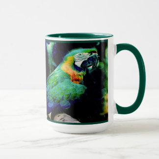 Großer grüner Macaw bei Dewlight Tasse