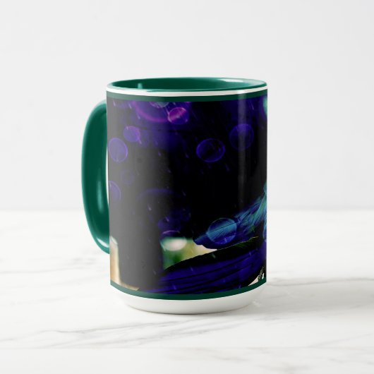 Großer grüner Macaw bei Dewlight Tasse (Vorderseite Links)
