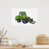 Großer grüner Telehandler-Gabelstapler Poster (Küche)