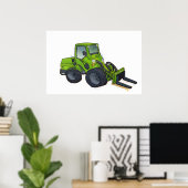 Großer grüner Telehandler-Gabelstapler Poster (Heimbüro)