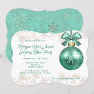 Großer grüner Weihnachts-Schmuck für Bürofeier Einladung