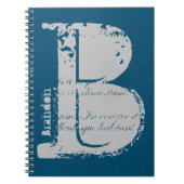 Großer Grunge Alphabet Brief B mit Namen Notizblock (Vorderseite)