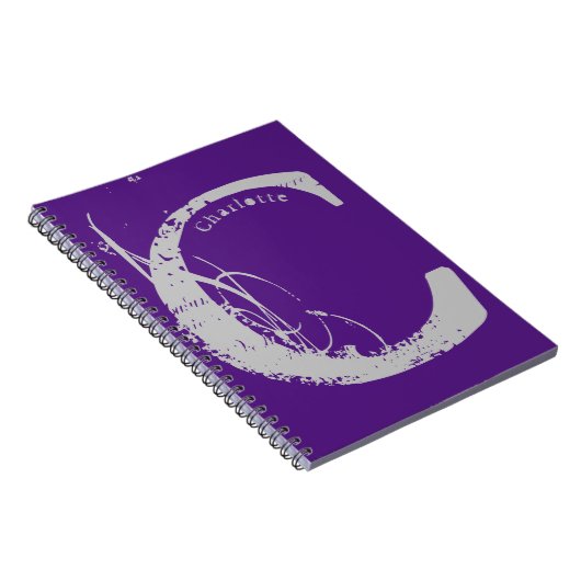 Großer Grunge Alphabet Brief C mit beliebigem Name Notizblock (Rechte Seite)