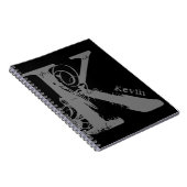 Großer Grunge Alphabet Brief K mit Namen Notizblock (Rechte Seite)