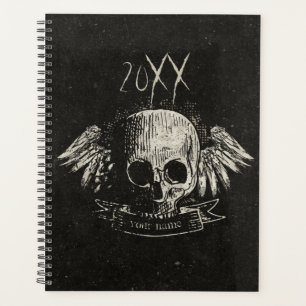 Großer Grunge Skull mit Flügeln 2022 Planer