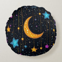 Großer Halbmond und zahlreiche Sterne