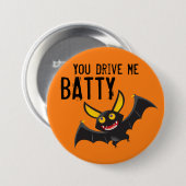 Großer Halloween-Fledermaus-Rundbutton, 3 Zoll Button (Vorne & Hinten)
