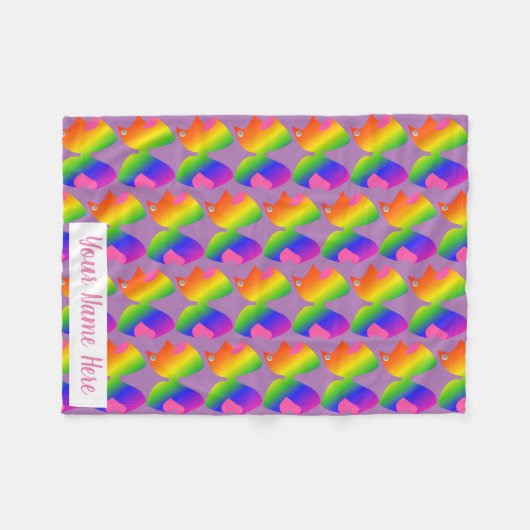 Großer heller Regenbogen-Bogen-personalisiertes Fleecedecke (Vorderseite (Horizontal))