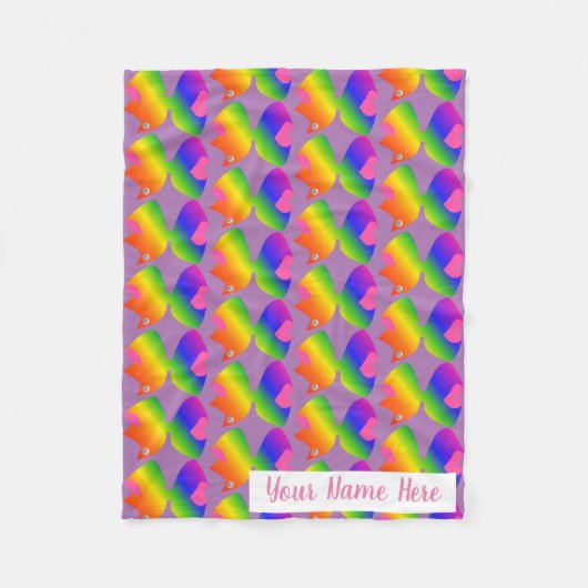 Großer heller Regenbogen-Bogen-personalisiertes Fleecedecke (Vorderseite)