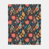 Großer Herbstblumen-Print Digitaler Folklore-Kunst Fleecedecke (Vorderseite)