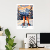 Großer Himmel Kunstprint - Skifahren Poster 1 (Heimbüro)