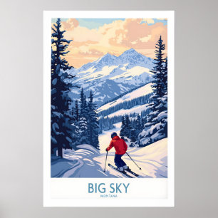 Großer Himmel Montana Druck Ski Resort 1 Poster