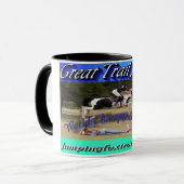 Großer Hinterpferdweltmeister-Logo-Cup Tasse (Vorderseite Links)