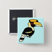 Großer Hornbill Button (Vorne & Hinten)
