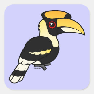 Großer Hornbill Quadratischer Aufkleber