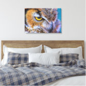 Großer Horned Owl Bird Goldenes Auge Leinwanddruck (Insitu (Schlafzimmer))