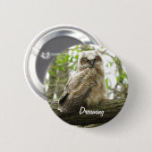 Großer Horned Owl Newborn-Button Button (Vorne & Hinten)