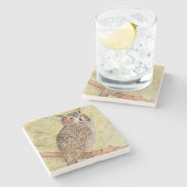 Großer Hornhühner-Untersetzer Steinuntersetzer (Seitenansicht)