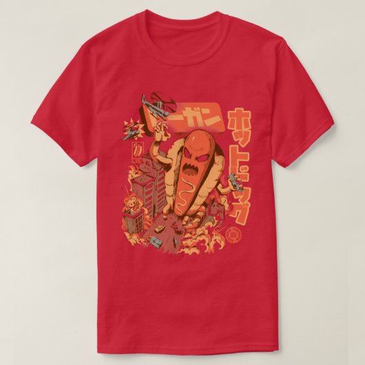 Großer Hot Dog T-Shirt (Design vorne)