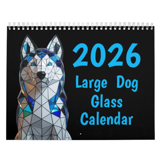 Großer Hund Glas-Kalender Kalender (Titelbild)