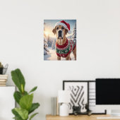 Großer Hund in gemütlichem Pullover in einer schne Poster (Heimbüro)