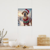 Großer Hund in gemütlichem Pullover in einer schne Poster (Küche)
