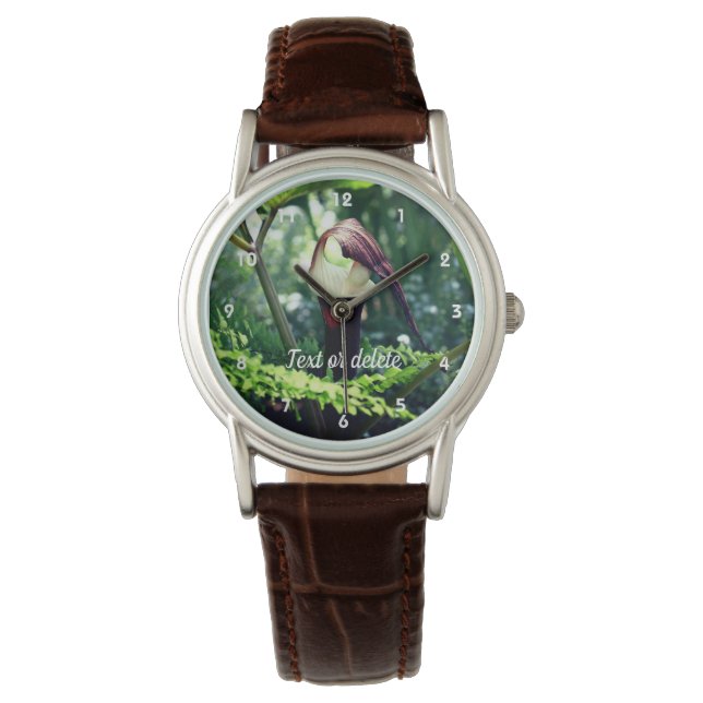 Grosser Jack in der Pulpit-Blume Personalisiert Armbanduhr (Vorderseite)