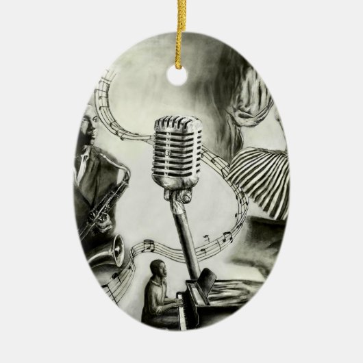 Großer Jazz Keramikornament (Vorne)