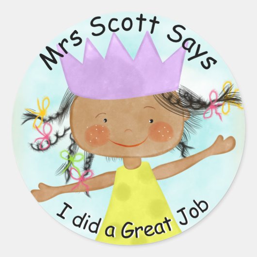 Großer Job dunkle Hautstickerin Runder Aufkleber (Vorderseite)