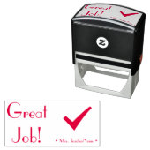"Großer Job!" + Erzieher Name Gummi Briefmarke Permastempel (Beispiel)
