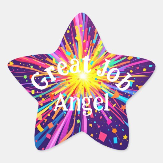 Großer Job farbenfroh Stern-Aufkleber (Vorderseite)