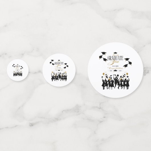 Großer Job, Graduate! Zeit bis zum Feiern des Part Konfetti (Vorderseiten)