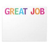 Großer Job-heller mehrfarbiger Block-Druck 11 x 8. Notizblock (Vorderseite)