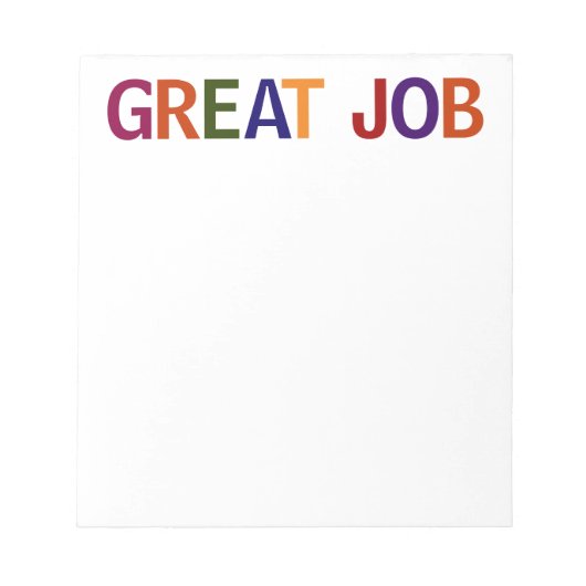 Großer Job mehrfarbig Notizblock (Vorderseite)