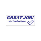 "GROSSER JOB!" + Name des Lehrers Rubber-Briefmark Permastempel (Design)
