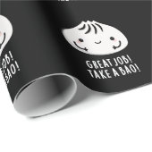 Großer Job nehmen Bao Funny Dimsum Pun Dark BG Geschenkpapier (Rolleneckpunkt)