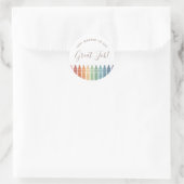 Großer Job Rainbow Crayon Lehrer Runder Aufkleber (Tasche)