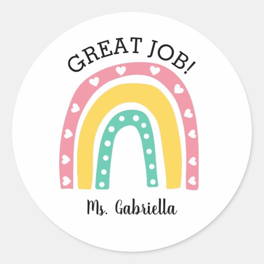Großer Job-Regenbogen Runder Aufkleber (Vorderseite)
