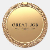 Großer Job Student Custom Gold Medallion Stickers (Vorderseite)