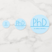 Großer Jobname Light Blue PhD Abschluss Konfetti (Vorderseiten)