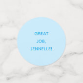 Großer Jobname Light Blue PhD Abschluss Konfetti (Klein Vorderseite)