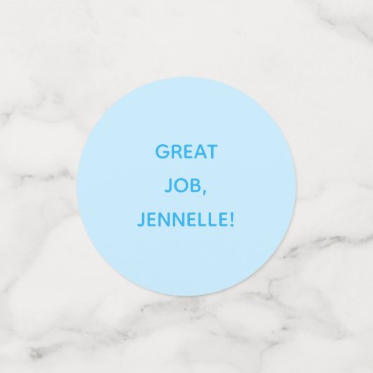 Großer Jobname Light Blue PhD Abschluss Konfetti (Klein Vorderseite)