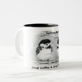 GROSSER KAFFEE, GROSSER GESPRÄCHCHICKADEE ZWEIFARBIGE TASSE (Vorderseite Links)