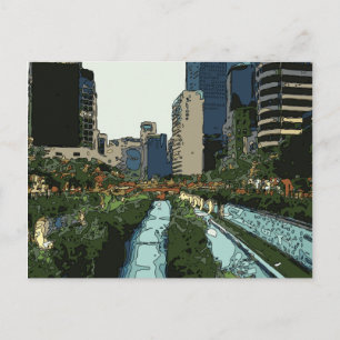 Großer Kanal Abend in Hong Kong City Postkarte